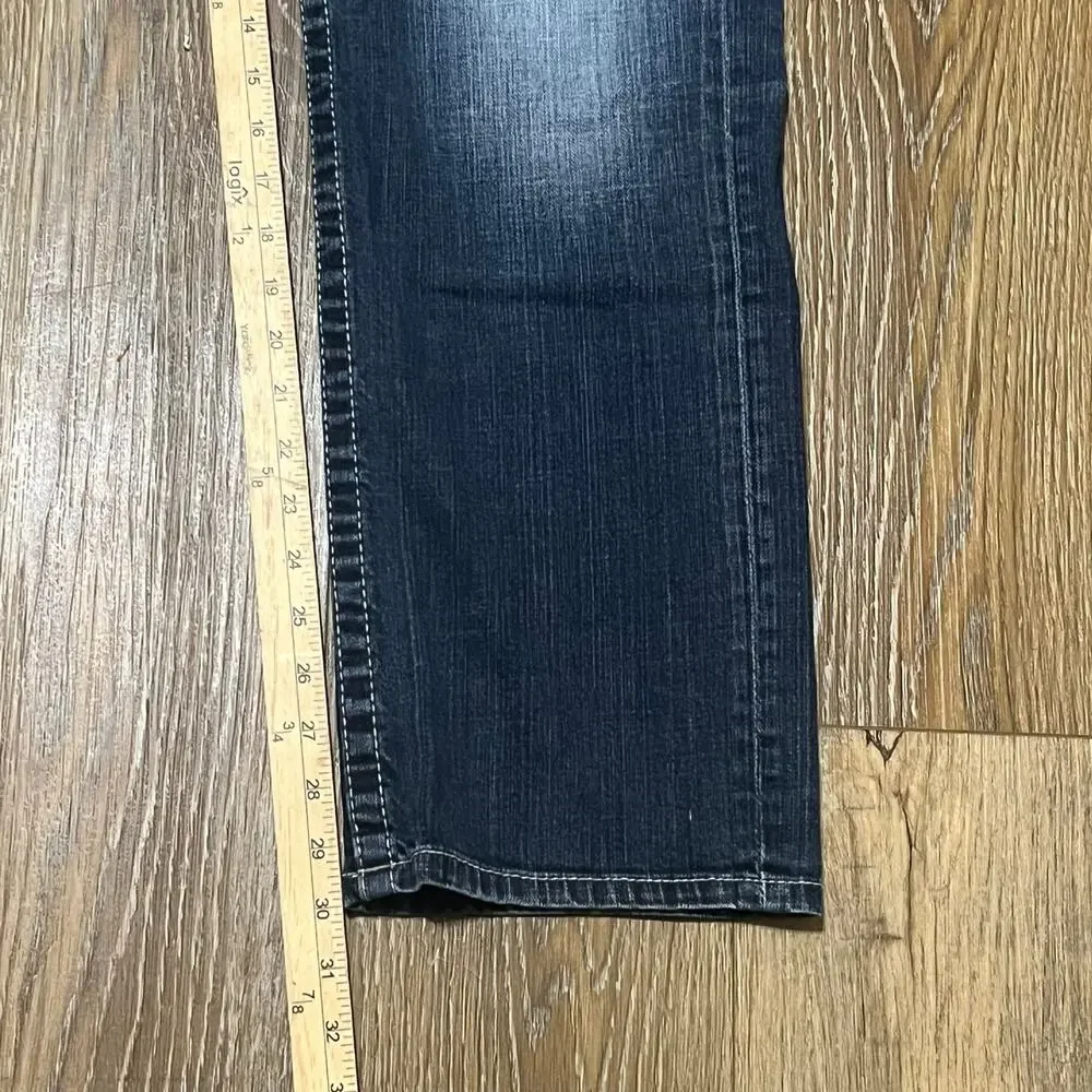 BKE Tyler Straight Leg Jeans 34x30 Y2K Performance Stretch Whisker Thick Stitch